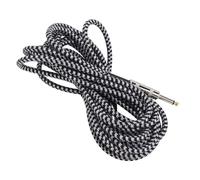 Socobeta Câble de Guitare électrique de 6,35 Mm, Cordon tissé Durable avec Protection contre le Bruit pour Amplificateur de Microphone de Basse, Noyau en Cuivre sans Oxygène pour une Transmission