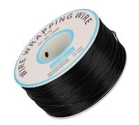 Socobeta Câble en Cuivre plaqué 30AWG, Isolation 1 Rouleau à Plis Single Fil Strand pour Planche à Pain pour la Carte Mère avec Bobine en Plastique (Noir)