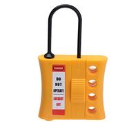 Socobeta Cadenas de sécurité Loto à 4 Trous avec Barre de Verrouillage Isolée, Compact et Durable pour les Environnements à Forte Corrosion