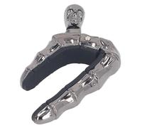 Socobeta Capo de Guitare Verrouillable avec Bouton de Tête de Mort, Corps en Alliage de Zinc Durable, Silicone Souple pour ukulélé Acoustique électrique, Rouleau Antidérapant (Noir)