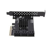 Socobeta Carte Contrôleur PCI-E 4X à 6 Ports Serial ATA 3.0 Transfert de Données Efficace avec des Vitesses de 6 Gbit/s pour Les Systèmes Hautes Performances 1 unité