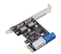 Socobeta Carte D'extension USB 3.0 PCI Express, Transfert Rapide de 5Gbps, 2 Ports pour Ordinateur de Bureau PCB 1 unité