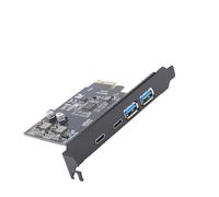 Socobeta Carte D'extension USB 3.2 Transfert de Données Haute Vitesse 5 Gbit/s pour Ordinateur de Bureau - Carte D'extension PCI-E 1X 4 Ports pour Systèmes et
