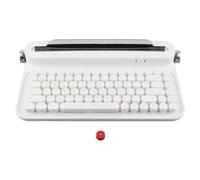Socobeta Clavier Bluetooth rétro, Clavier de Machine à écrire sans Fil de 33 Pieds 86 Touches avec Support intégré pour Smartphone(Blanche)