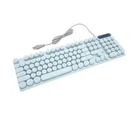 Socobeta Clavier de Jeu, 2 Couleurs Vives Filaire 104 Touches USB Clavier Ergonomique rétroéclairé pour Ordinateur de Bureau (Bleu)