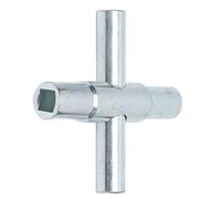 Socobeta Clé de Robinet de Robinet D'eau Durable à 4 Voies, Outil de clé Croisée pour Plombiers 45# Acier Argent