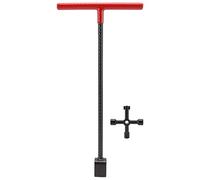 Socobeta Clé du Compteur D'eau Tiron D'ouvre Outil D'Arrêt de L'eau T Poigure de Manche Clé avec un Outil d'utilité à 4 Voies pour les Vannes Fauchets Arrêt D'arrosage (Rouge)