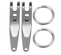 Socobeta Clip de Poche de Suspension 2 Pièces, Clip de Ceinture Extérieur Porte-clés à Boucle Suspendue en Acier Inoxydable avec Porte-clés