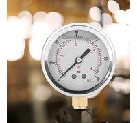 Socobeta Compteur de Pression Rempli d' Radiale, 1 / 4BSP Résistance à l'amortisseur Transparent pour le Chauffage Domestique pour le Chauffage Domestique