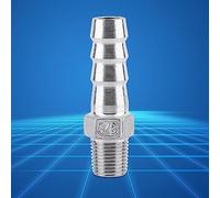 Socobeta Connecteur de Tuyau barbelé SS304 de Haute qualité pour Un Raccordement Rapide de Plomberie, Adaptateur barbelé Antirouille pour Raccord de Tuyau d'air, de Carburant et d'eau (1/8''*10mm)