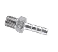 Socobeta Connecteur de Tuyau barbelé SS304 de Haute qualité pour Un Raccordement Rapide de Plomberie, Adaptateur barbelé Antirouille pour Raccord de Tuyau d'air, de Carburant et d'eau (1/8''*6mm)