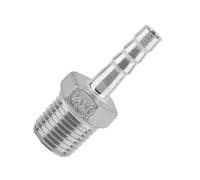 Socobeta Connecteur de Tuyau barbelé SS304 de Haute qualité pour Un Raccordement Rapide de Plomberie, Adaptateur barbelé Antirouille pour Raccord de Tuyau d'air, de Carburant et d'eau (1/4''*6mm)