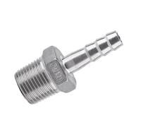 Socobeta Connecteur de Tuyau barbelé SS304 de Haute qualité pour Un Raccordement Rapide de Plomberie, Adaptateur barbelé Antirouille pour Raccord de Tuyau d'air, de Carburant et d'eau (3/8''*8mm)