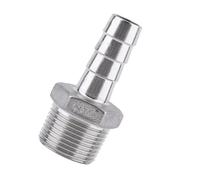 Socobeta Connecteur de Tuyau barbelé SS304 de Haute qualité pour Un Raccordement Rapide de Plomberie, Adaptateur barbelé Antirouille pour Raccord de Tuyau d'air, de Carburant et d'eau (3/4''*15mm)