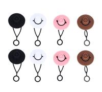 Socobeta Couvercle de Pointe de Paille en Forme de Chapeau Mignon en Silicone pour Tasse, Couvercle Hygiénique Anti-fuite pour Simple et Moderne, Lot de 4 (8 pièces)