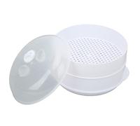 Socobeta Cuiseur Vapeur à -ondes avec Couvercle Transparent Durable, Résistant à la Déformation, Cuiseur Vapeur Chauffant pour la Cuisine Domestique, Matière Plastique PP, Grande Taille pour un