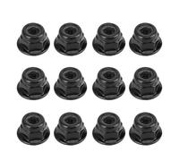 Socobeta Écrous de Verrouillage de Voiture RC 4mm, 12 Pièces, pour Axial SCX10, écrous de Roue en Métal avec Doublure en Nylon pour un Ajustement sécurisé (Noire)