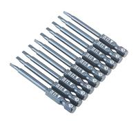 Socobeta Embouts de Tournevis Triangulaires Bleus Durables, Jeu de Tiges de 1/4 de Pouce avec un Couple élevé et une Bonne ténacité, S'adaptent à la Plupart des Forets, 10 Embouts en Acier allié S2