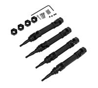 Socobeta Ensemble D'arbres de Transmission CVD Avant et Arrière Haute Résistance, Installation Facile pour Voitures RC sans Balais Fiesta St Rally 1/10 4x4 (Noir)