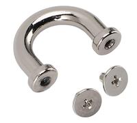 Socobeta Ensemble de 10 Boucles de Sac élégantes en Alliage de Zinc, Pont en Arc, Anneau D pour Accessoires D'artisanat du Cuir (Argent)