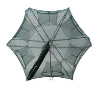 Socobeta Filet de Pêche Automatique à 6 Trous, Piège à Poisson avec Support de Barre en Acier Solide et Fermeture éclair pour Crabe, Homard, Crevettes, écrevisses, Anguilles, Ménés (6 trous)