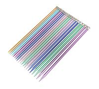 Socobeta Grand Ensemble D'aiguilles à Tricoter Colorées pour Point de Pull, 10 Paires de Bâtons à Pointe Unique en Aluminium Léger pour Tricoter des Pulls, des Pantalons, des Chaussures, Tailles 3