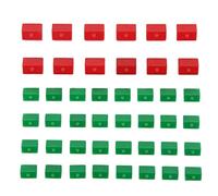 Socobeta Hôtel et Maison Pièce de Jeu Hôtels en Plastique Maisons Pièce de Jeu Supplément Accessoires Ensemble de Jeu de 32PCS Green House et 12PCS Red Hotel Replacements
