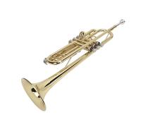 Socobeta Instrument à Vent en Laiton, Kit de Trompette Standard Bb élégant, Support à Double Barre pour étudiants Débutants et Ensemble de Nettoyage (Or)