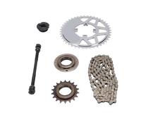 Socobeta Jeu de Chaînes de Pignon de Vélo 44T, 6 Pièces, Axe étendu Durable en Acier pour Vélos et Motos avec Chaîne à 114 Maillons