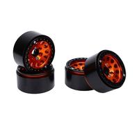 Socobeta Jeu de Moyeux de Roue RC Durables de 1,9 Pouces pour des Performances et Un Style Optimaux dans Les Véhicules sur Chenilles 1/10 RC, 4 Unités (Orange)