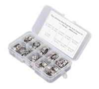 Socobeta Kit D'assortiment de Colliers de Serrage à une Oreille, 9 Spécifications, Installation Facile, 70 Pièces de Colliers de Serrage Sécurisés pour Tuyaux et Câbles, en Acier Inoxydable 304