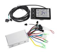 Socobeta Kit de Contrôleur de Scooter électrique avec écran LCD, Moteur sans Balais 24/48V, 250/350W, avec Rétro-éclairage, étanche à la Pluie (24V/36V 350W)