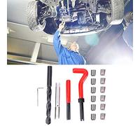 Socobeta Kit de Réparation de Filetage, Assortiment D'inserts Filetés M12x1,5 Haute Résistance pour Radiateurs, Pièces Automobiles, Ensemble D'outils de Refiletage en Acier Inoxydable 17 Pièces