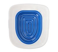 Socobeta Kit D'entraînement à la Toilette pour Chat, Entraîneur de Toilette Universel Réutilisable pour Chat avec Conception de Rainure pour Sièges de pour (Plateau Blanc, 1 Support Intérieur Bleu)