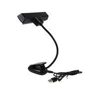 Socobeta Lampe de Lecture à Pince pour Pupitre à Pince, Lampe de Lecture Haute luminosité pour Pupitre D'orchestre, de Bureau Portable (noir) (Batterie petite pince 10 lumières avec USB #01)