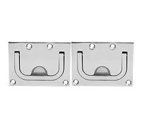 Socobeta Matériel Marin Durable de Traction de Trappe de Bateau pour la Poignée de Couverture de Pont de Bateau, Anneau de Casier d'acier Inoxydable de 2 Pièces pour Les Amateurs de Navigation de