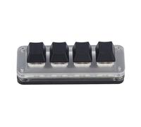 Socobeta Mini Clavier Mécanique Programmable à 4 Touches rétroéclairé Rvb, pour Jeux, Bureau, Musique, Contrôle Industriel, Interrupteur Rouge, USB C Filaire