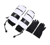 Socobeta Mitaines de Snowboard pour Hommes et Femmes, de Ski Imperméables à Prise Flexible pour Temps Froid, avec Intérieurs, Noir et Blanc, 2 Unités (XL)