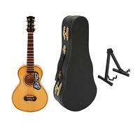 Socobeta Modèle de Guitare Miniature, Modèle de Mini Guitare Acoustique de 6,69 Pouces, Décoration Artisanale, avec Support et Boîte de Rangement, Cadeau pour Les Amateurs de Musi
