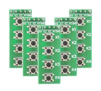 Socobeta Module de Touches à 4 Boutons, Clavier Haute Performance avec 4 Boutons Poussoirs pour Mini Platine de Prototypage, 5 Pièces PCB Durables