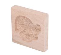 Socobeta Moule à Biscuits en Bois de Hêtre sculpté en 3D, Réutilisable, Tampon à Pression, pour la Cuisson en Cuisine (Écureuil)