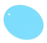 Socobeta Napperon de Table en Silicone, Coussin Isolant épais pour Table de Cuisine, Résistant à la Chaleur pour Four à -Ondes, Tapis de Forme Ronde de qualité Alimentaire (Bleu)