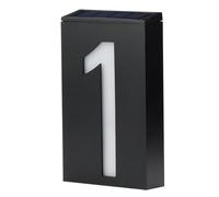 Socobeta Panneau Lumineux D'extérieur à LED à énergie Solaire avec Chiffres Clairs pour Portes de Pièce, Portes Murales et de Couloir, Commande Manuelle + Contrôle de la Lumière (Numéro 1)