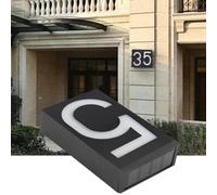 Socobeta Panneau Lumineux D'extérieur à LED à énergie Solaire avec Chiffres Clairs pour Portes de Pièce, Portes Murales et de Couloir, Commande Manuelle + Contrôle de la Lumière (Numéro 5)