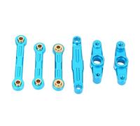 Socobeta Pièces de Mise à Niveau Durables de Biellette de Direction de Voiture RC pour Une Direction Fluide pour la Construction en Alliage de Voiture TT02 RC 6 Pièces (Bleue)