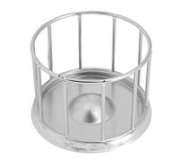 Socobeta Plat de Nourriture pour Reptiles en Acier Inoxydable, Plateau d'eau à Double Usage avec Forme de Rampe Ronde pour L'alimentation des Tortues dans Le Vivarium Domestique o (M)