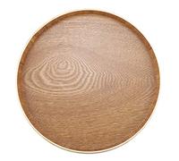 Socobeta Plateau de Service en Bois 4 Tailles, Assiette Ronde en Bois Plateau de Service de Repas de Collation de café pour la Maison Restaurant Hôtel café Boulangerie (30 cm)