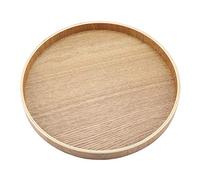 Socobeta Plateau de Service en Bois 4 Tailles, Assiette Ronde en Bois Plateau de Service de Repas de Collation de café pour la Maison Restaurant Hôtel café Boulangerie (24 cm)