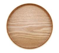 Socobeta Plateau de Service en Bois 4 Tailles, Assiette Ronde en Bois Plateau de Service de Repas de Collation de café pour la Maison Restaurant Hôtel café Boulangerie (Je Juge)
