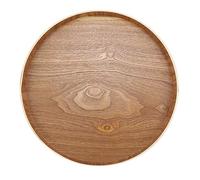 Socobeta Plateau de Service en Bois 4 Tailles, Assiette Ronde en Bois Plateau de Service de Repas de Collation de café pour la Maison Restaurant Hôtel café Boulangerie (33 cm)